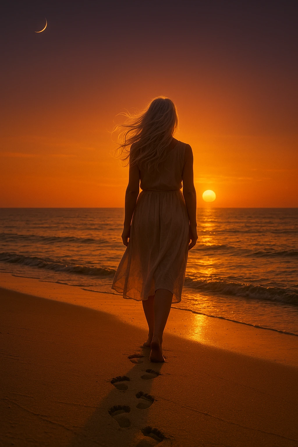 Coucher de soleil apaisant au bord de mer – préparation sereine de la retraite