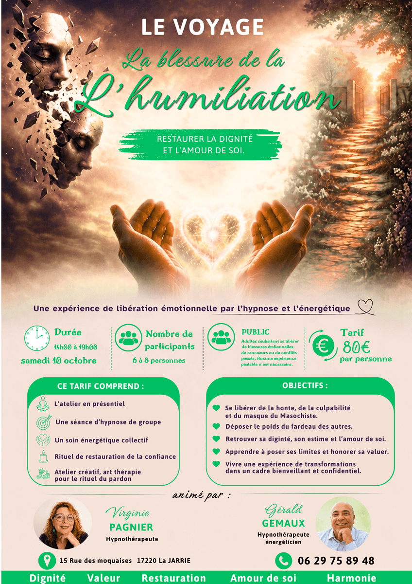Atelier Blessure d'Humiliation - Cabinet Psyligne