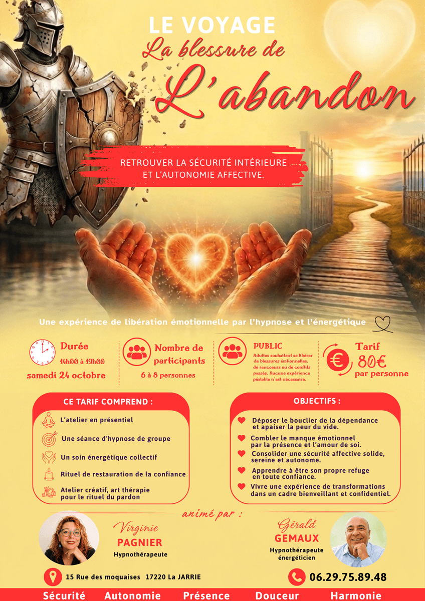 Atelier Blessure d'Abandon - Cabinet Psyligne