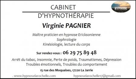 Carte de visite virginie pagnier hypnose la rochelle hypnotherapie sophrologie 1